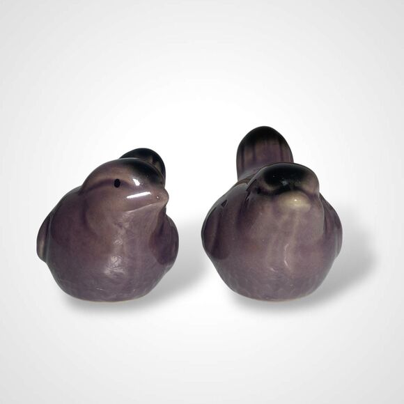 Vintage Ceramic Purple Bird Shakers Salt & Pepper Set Collectible Table Kitchen - Picture 3 of 10